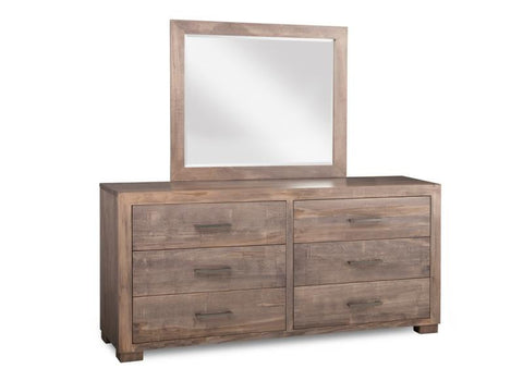 Steel City 6 Drawer Long Dresser & Mirror